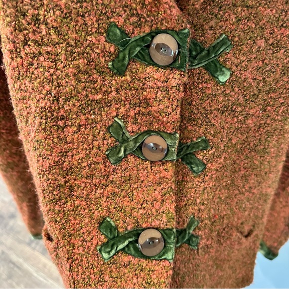 ANTHROPOLOGIE Jacket Cardigan Blazer Coat Sweater with Velvet Detail and Stretch - Picture 4 of 7